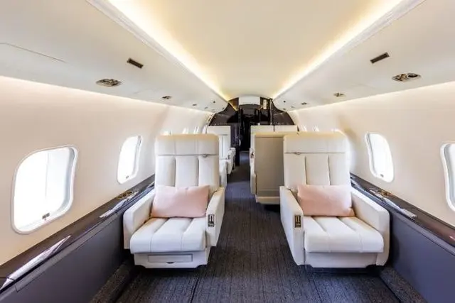Bombardier Global 6000 cabin looking forward