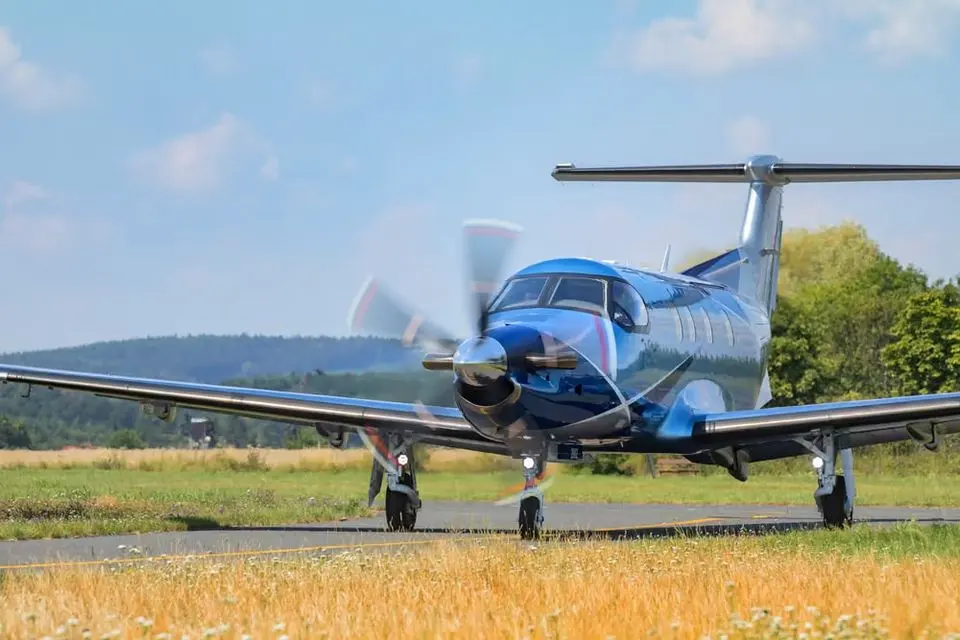 Pilatus PC-12 single-engine turboprop on the apron