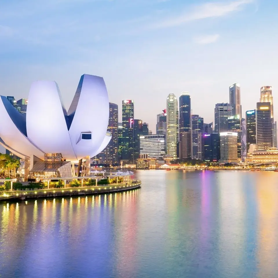 Singapore’s Marina Bay at dusk